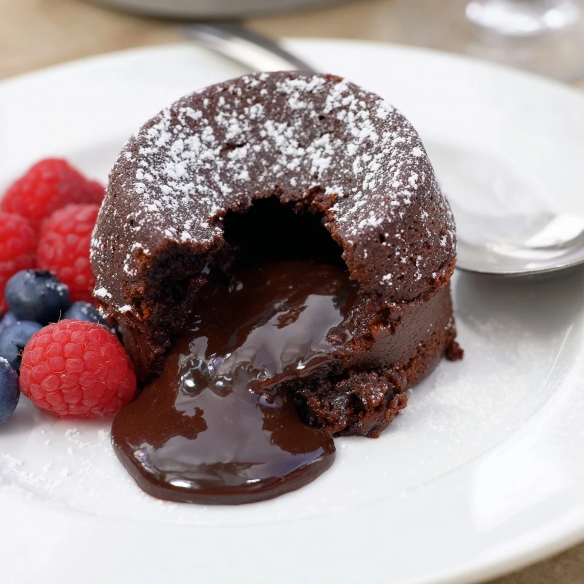 Delicious individual chocolate lava cakes with soft centers, ideal for any dessert lover.