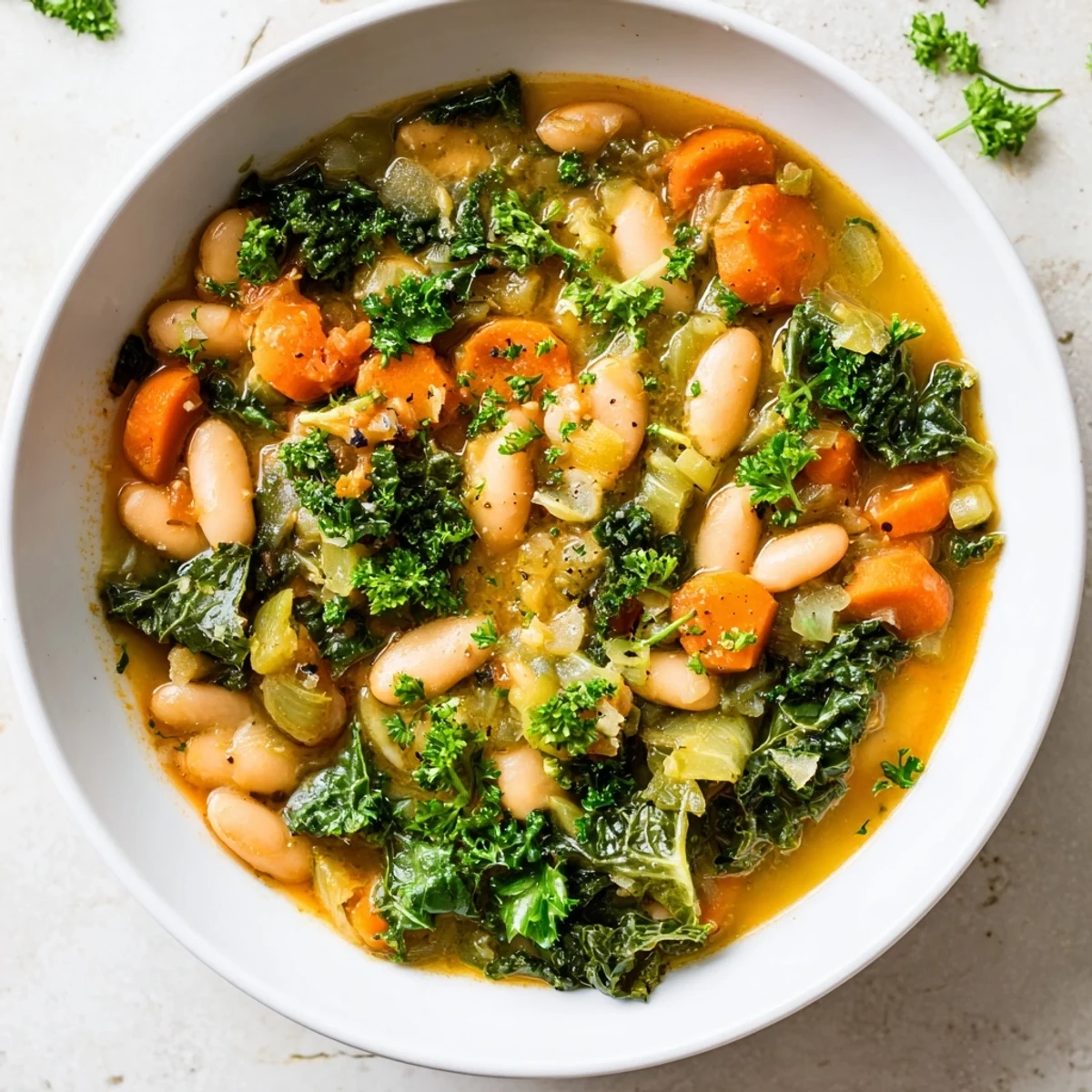 This delicious Italian Bean & Kale Stew offers a comforting, flavorful, and healthy vegetarian meal.