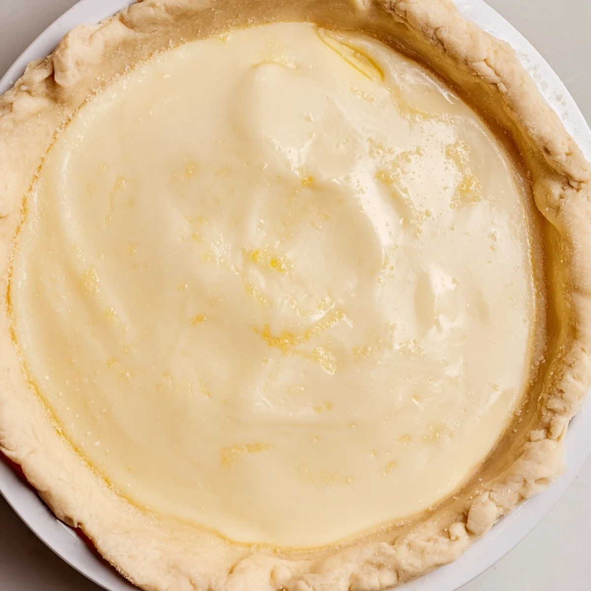 A cooling, elegant slice of Water Pie, showcasing a perfectly set filling within a flaky, golden crust, ready to enjoy.