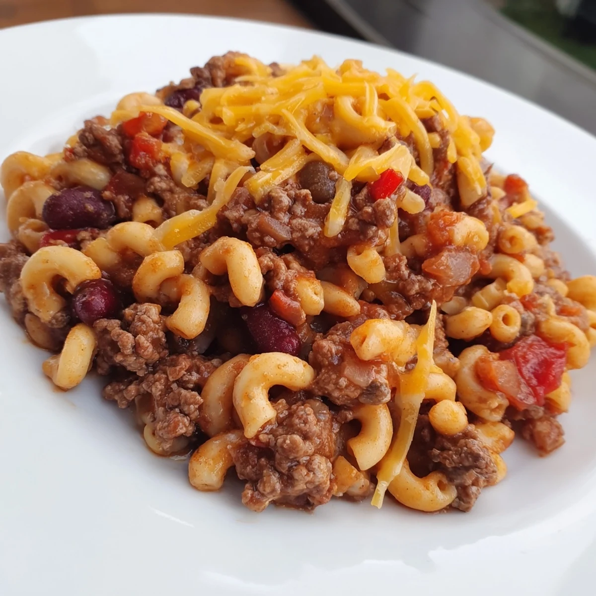 Cheeseburger Chili Mac Skillet