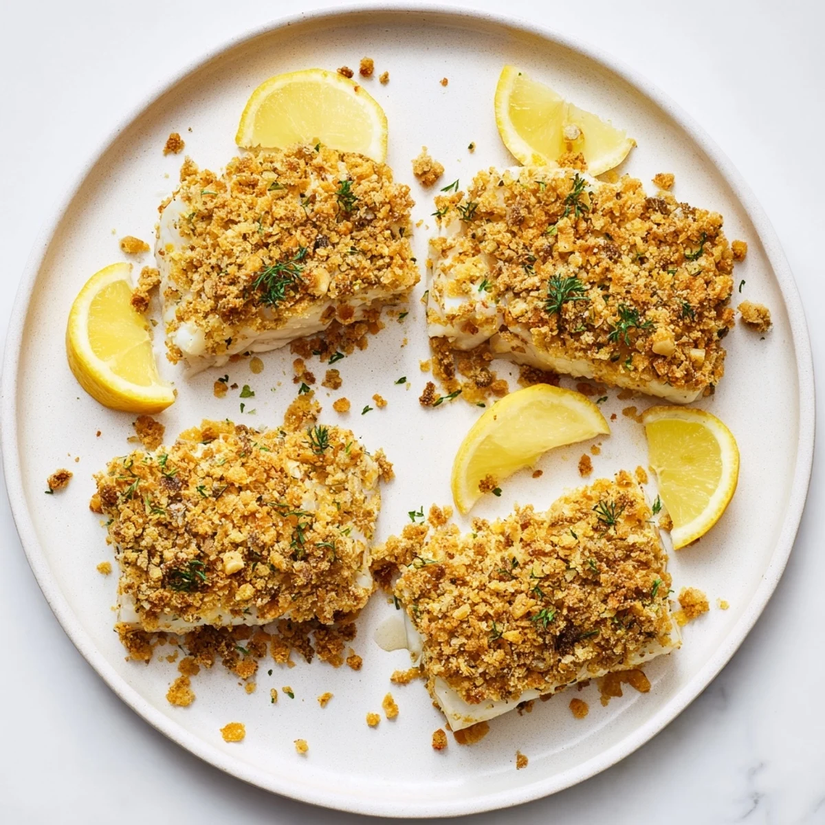 Flaky, tender Baked Cod with Ritz cracker topping, delicious American comfort food for dinner.