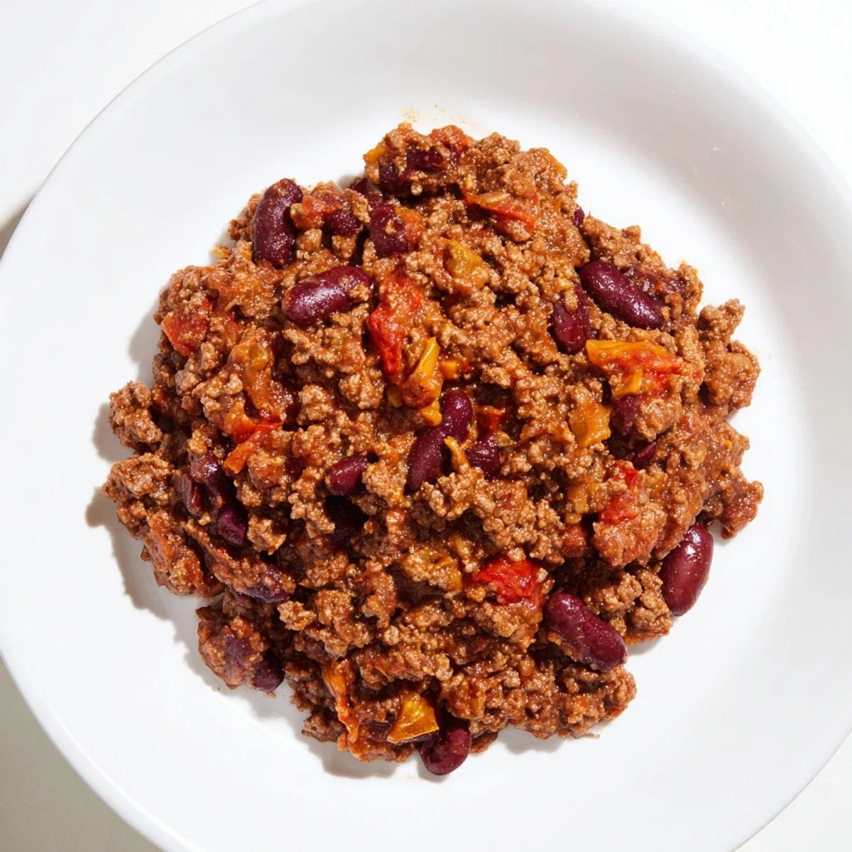 Delicious, homemade The Secret 4-Ingredient Chili simmering gently in a slow cooker, perfect for a cold evening.