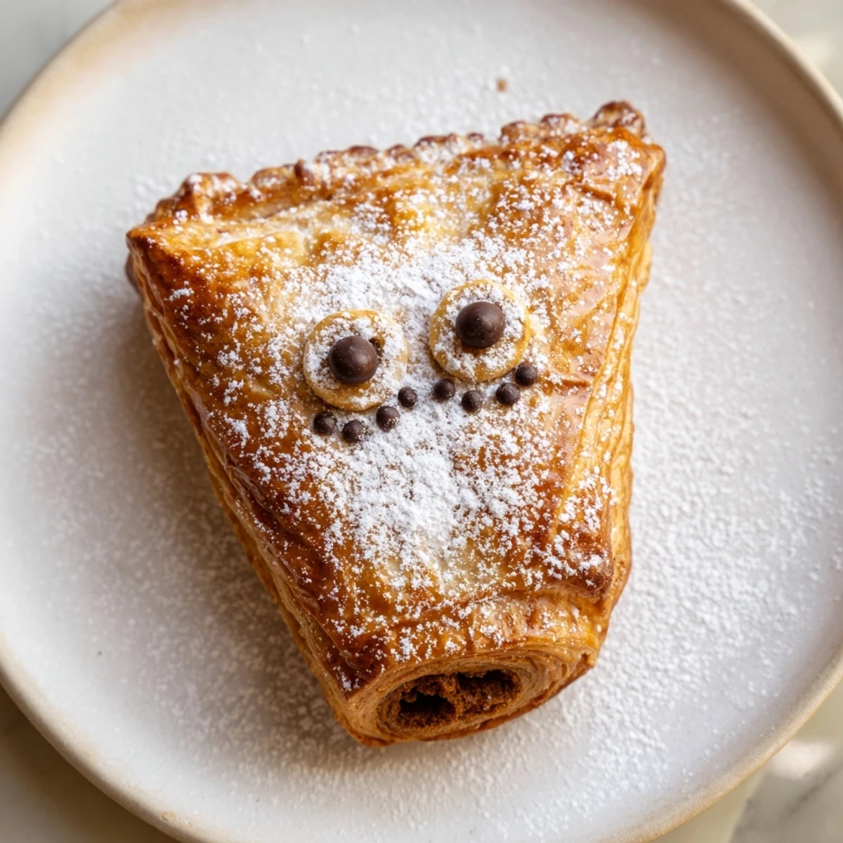 Golden-brown Sleeping Gingerbread Puff Pastry Pockets, perfectly baked and ready to be enjoyed as a sweet treat.