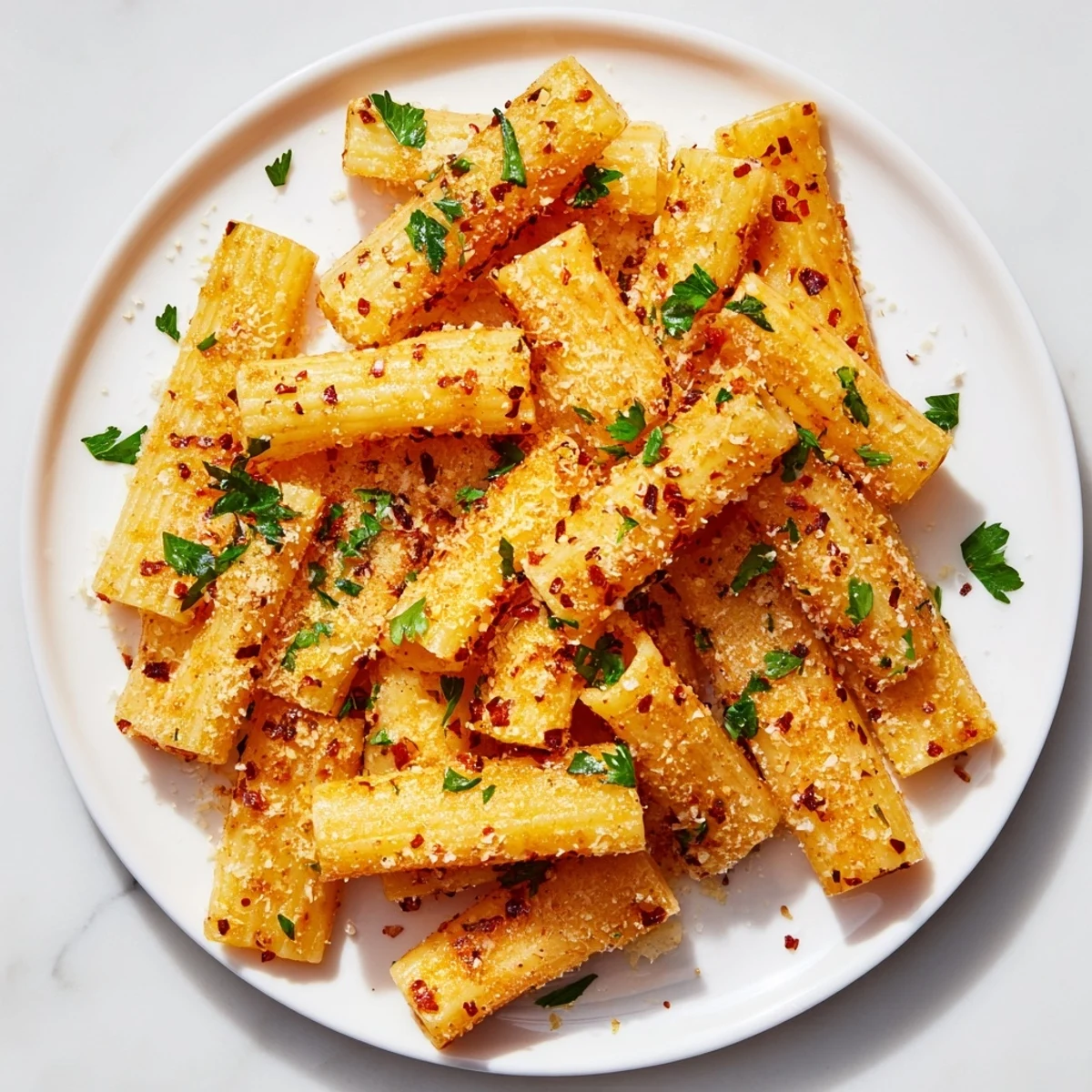 Golden, crispy Spicy Lemon-Parmesan Pasta Chips are perfectly seasoned and ready to eat as an appetizer.
