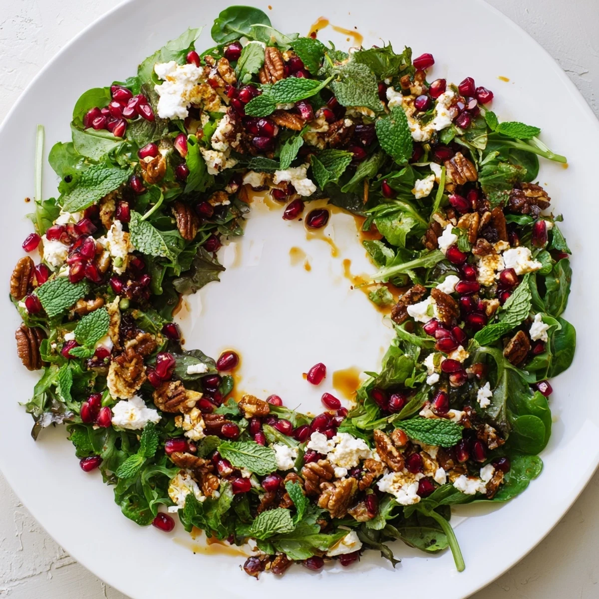 Imagine a beautiful Pomegranate Feta Wreath Salad, bursting with color and flavor for your holiday table.