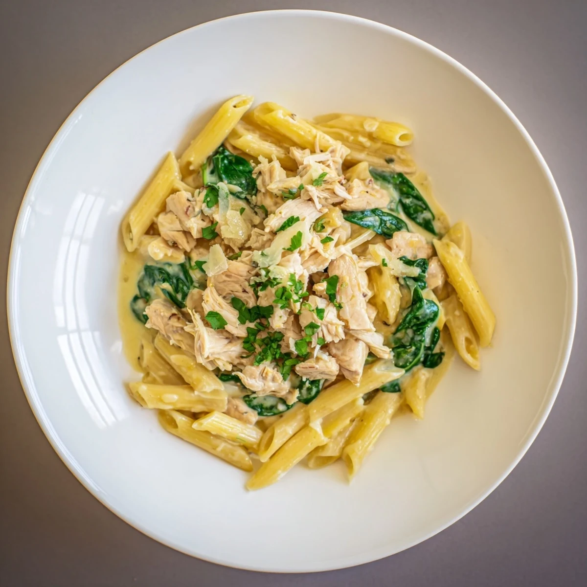 Creamy Spinach Turkey Pasta