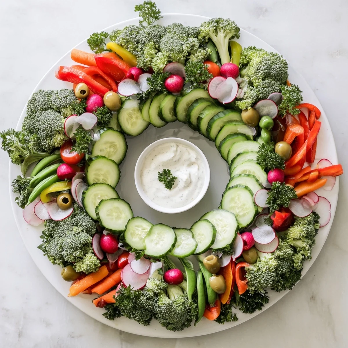 Wreath Veggie Dip Platter
