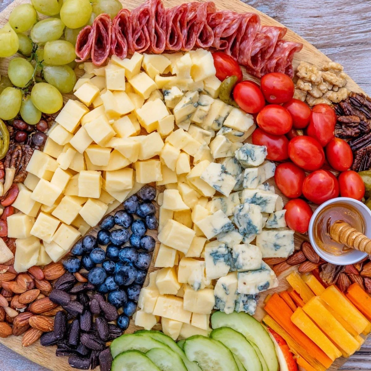 Horse-Shaped Grazing Board: A vibrant, artful appetizer platter brimming with cheeses, meats, and fruit.