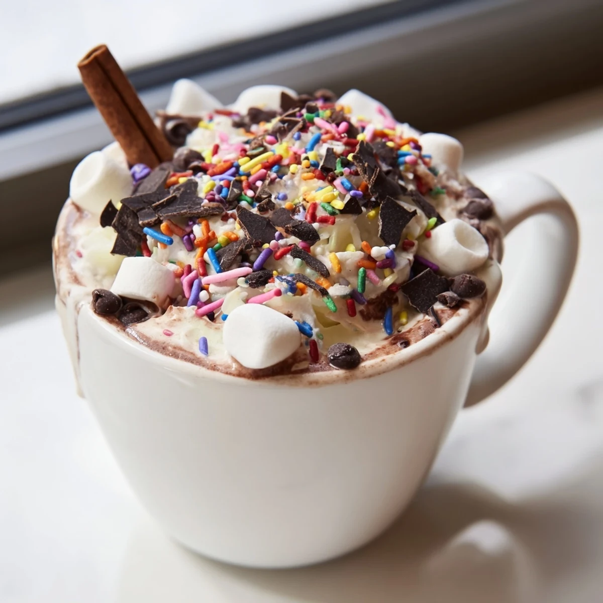 Steaming mugs and a Cozy Bear Hot Cocoa Board overflowing with sweet treats for winter fun.