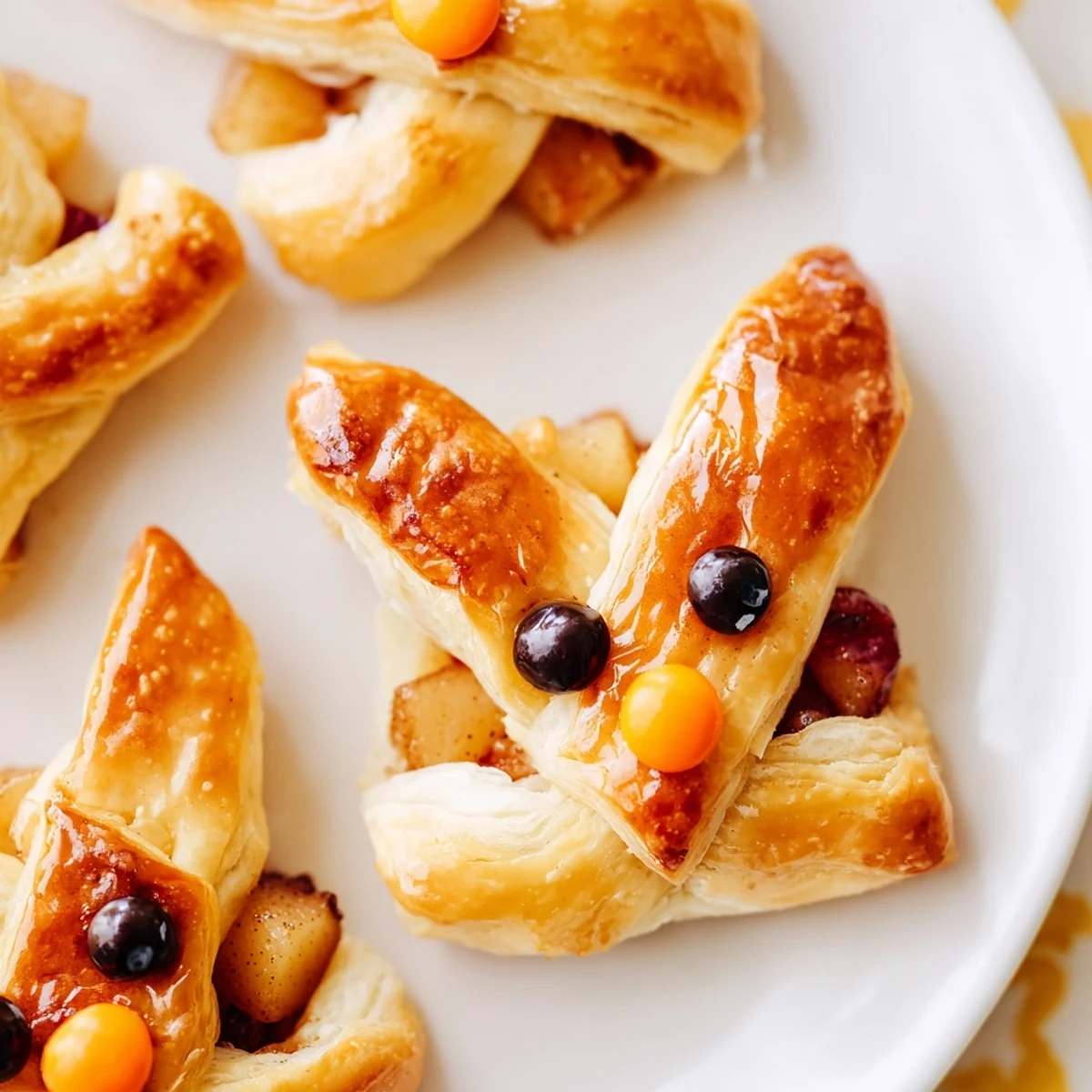 Golden brown Autumn Harvest Fox-Shaped Bites, filled with spiced apples and pears, perfect dessert idea.