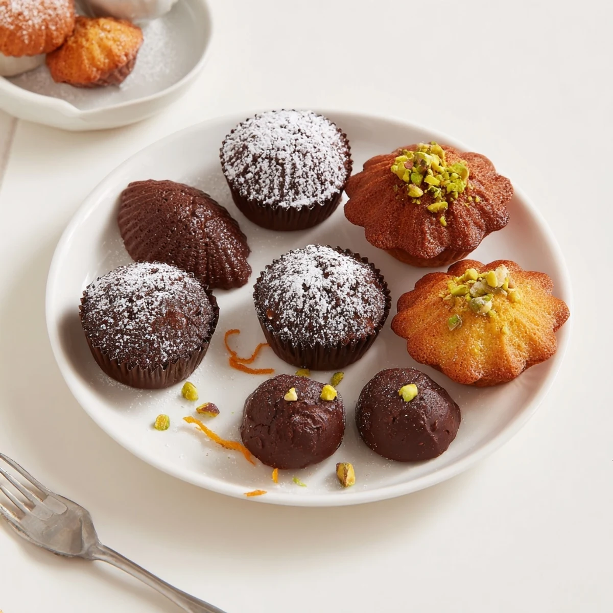 Golden, melt-in-your-mouth Lemon Madeleines and chocolate truffles alongside Mignardises Bonne Année 2026.