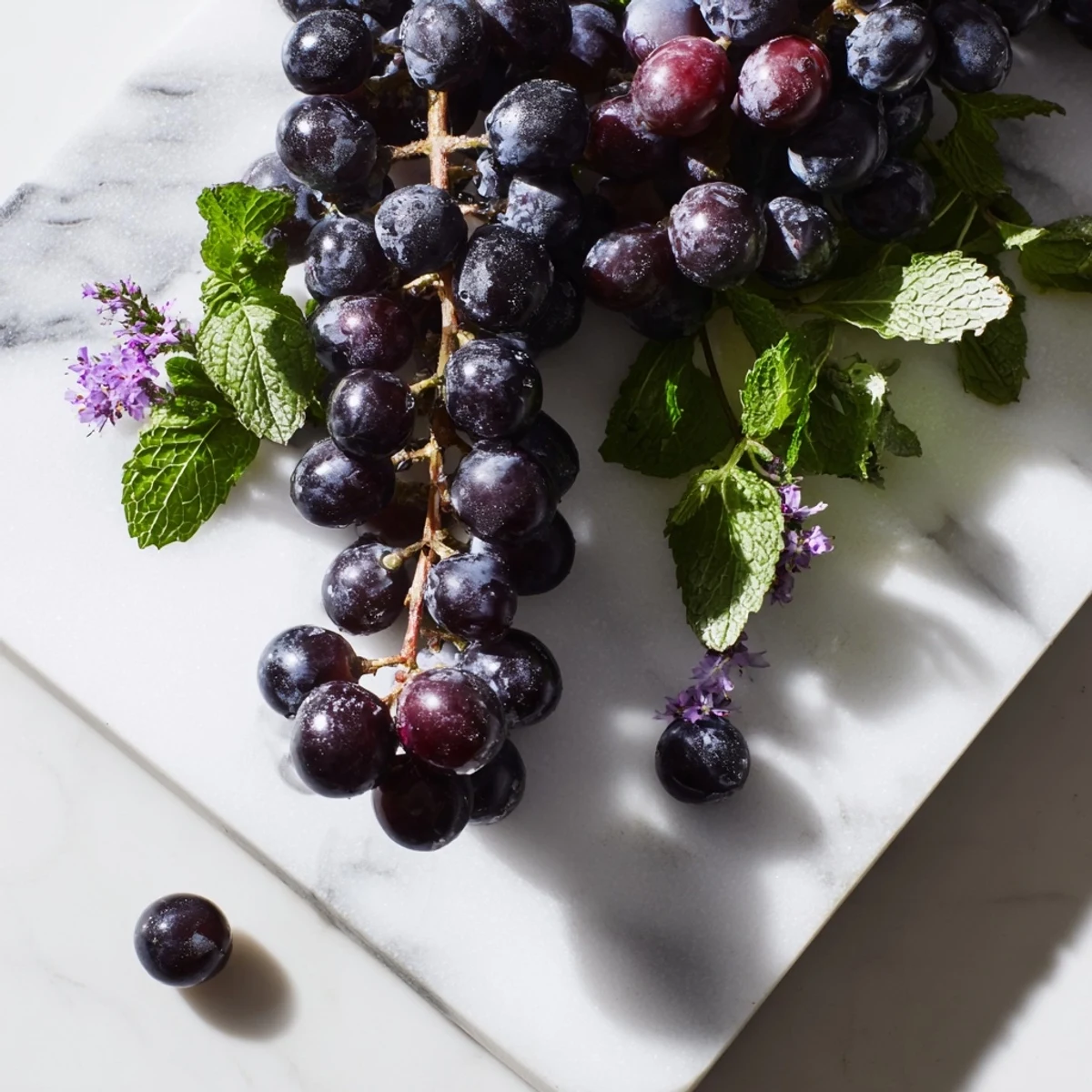 Juicy red and green grapes, artfully arranged for a stunning visual, perfect for your next party.