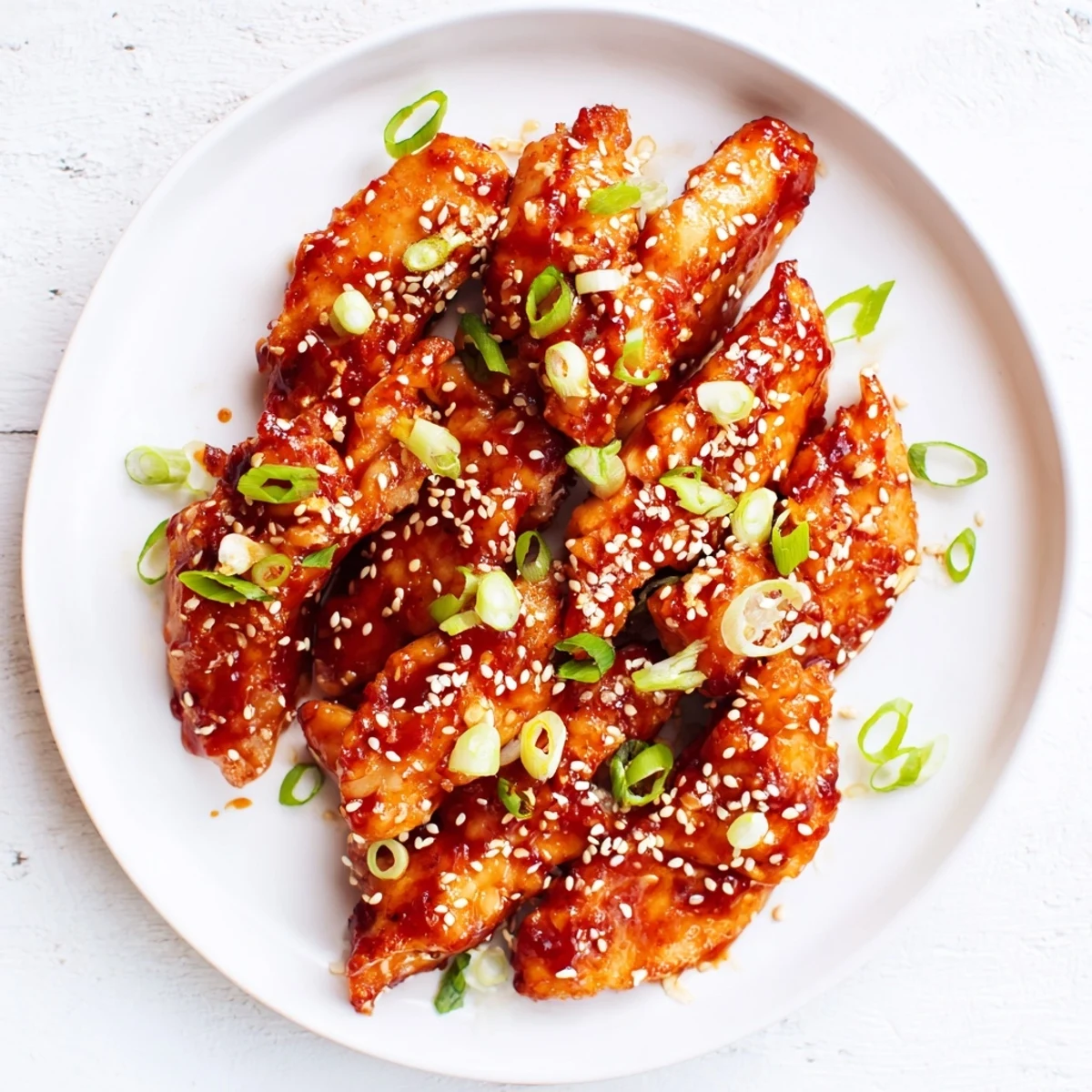 Sweet and Spicy Sriracha Honey Chicken, glistening with a vibrant glaze, ready for dinner’s delicious bite.