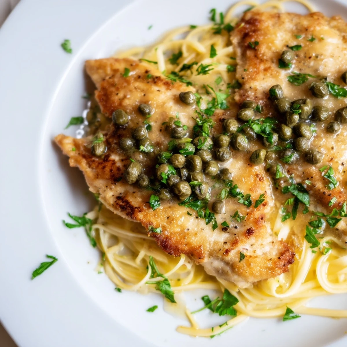 This delicious Quick Chicken Piccata Pasta features tender chicken, zesty lemon, and flavorful pasta noodles.