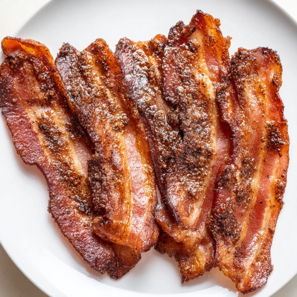 Crispy, caramelized Snoop Dogg Billionaire Bacon with a sweet and spicy brown sugar crust, ready to enjoy.