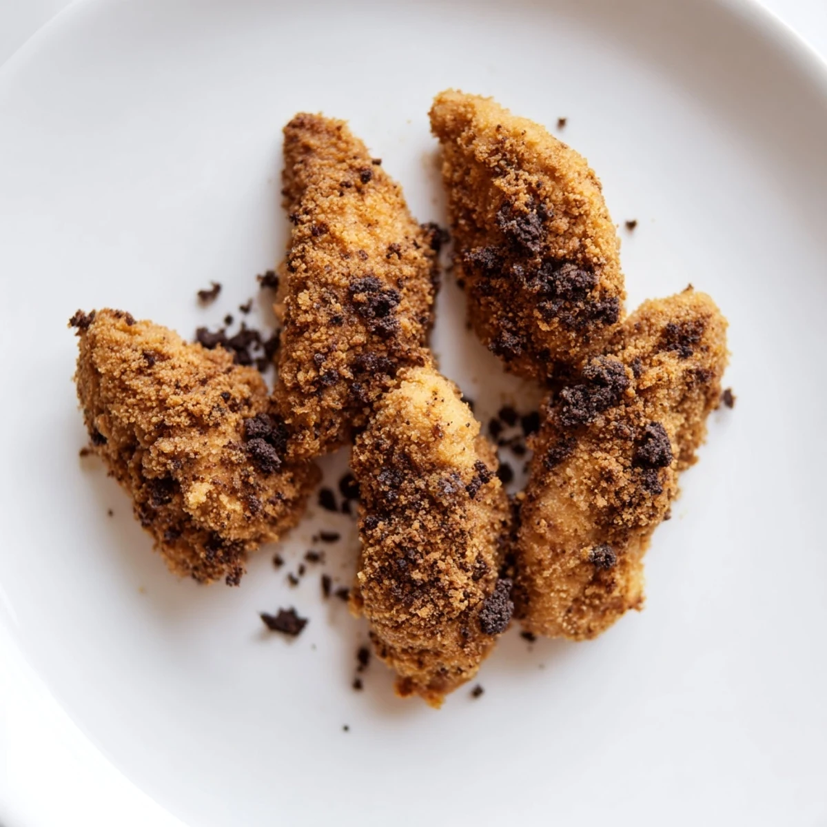 Golden-brown KFC Oreo Krusher-inspired fried chicken tenders, perfectly crispy and served warm.