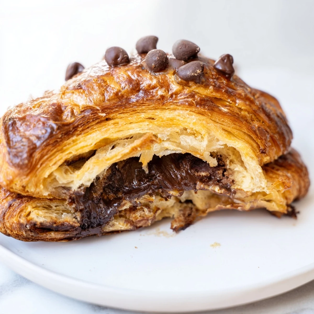 Delicious close-up of a Viral Crookie: the perfect combination of croissant and cookie textures.