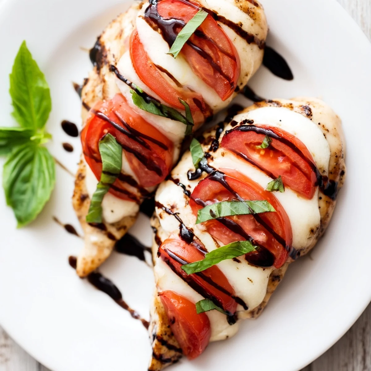 Golden-brown Caprese Chicken Skillet with melted mozzarella, juicy tomatoes, and fresh basil in a single pan.