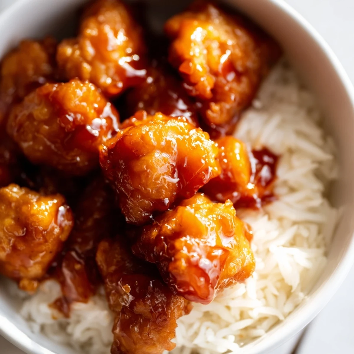 Sweet Chili Chicken Bowl garnished with green onions and sesame seeds, a vibrant, easy weeknight dinner perfect for four servings.