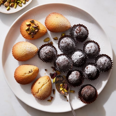 A beautiful plate of Mignardises Bonne Année 2026, bite-sized French pastries, ready for the New Year.