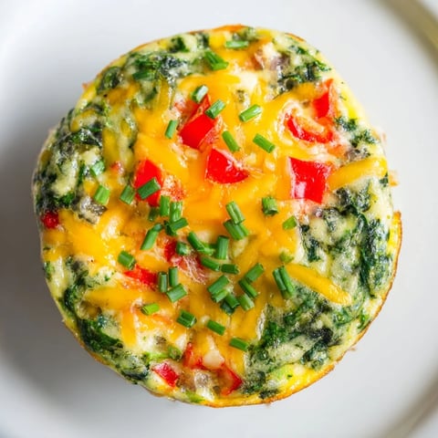 Baked, golden-brown Mini Crustless Quiches filled with spinach, cheese, and herbs; ready to eat.