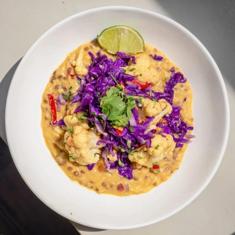 Red Cabbage Cauliflower Dhal