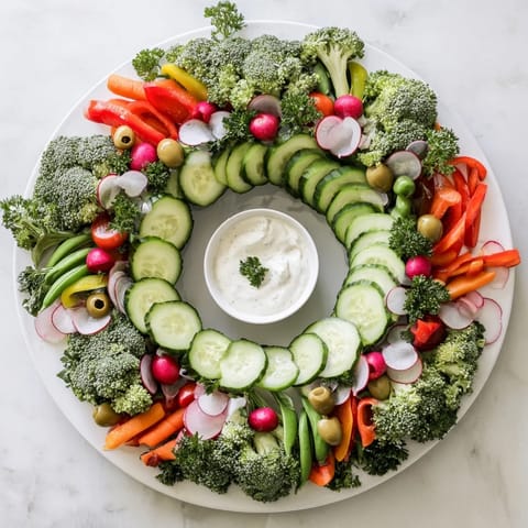 Wreath Veggie Dip Platter