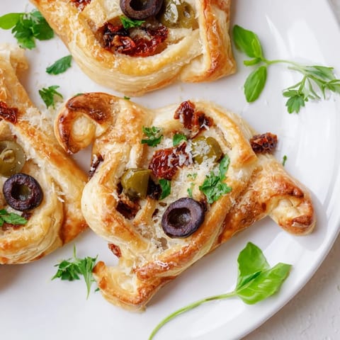 Appetizing Olive and Sundried Tomato Star Garland, beautifully arranged and ready for your next gathering.