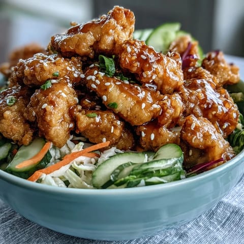 Freshly cooked chicken and colorful vegetables fill this Bang Bang Chicken Bowl, topped with a drizzle of spicy Bang Bang sauce.