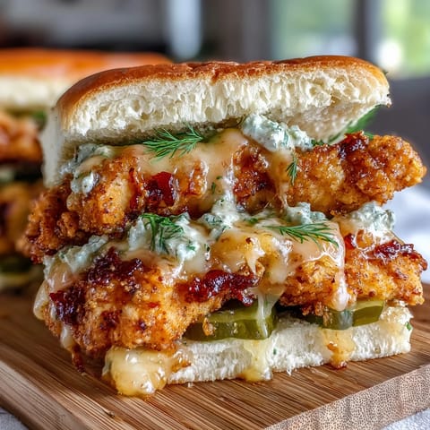 Golden-baked spicy honey butter chicken sliders with melted cheddar and pickles are arranged in a pull-apart dish, ready for game day.