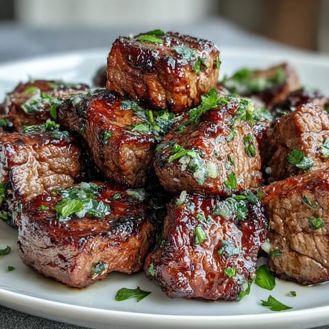 Crispy baked avocado fries paired with juicy garlic butter steak bites and light zucchini ribbons for a satisfying low-carb meal.  