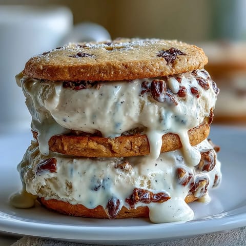 Vanilla bean Frappuccino ice cream sandwiches feature creamy vanilla ice cream between soft coffee cookies for a dreamy summer treat.