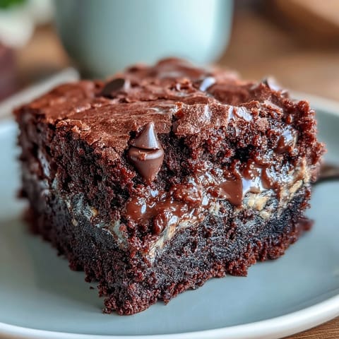 Decadent chocolate brownies enriched with sourdough discard and topped with a luscious peanut butter swirl for extra flavor.  
