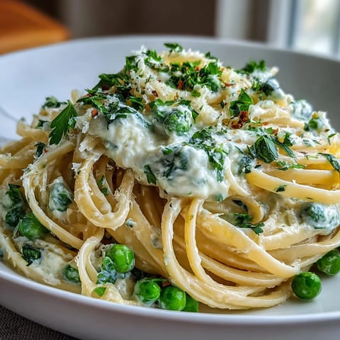 Ricotta Lemon Linguine Peas