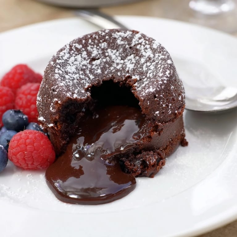 Delicious individual chocolate lava cakes with soft centers, ideal for any dessert lover.