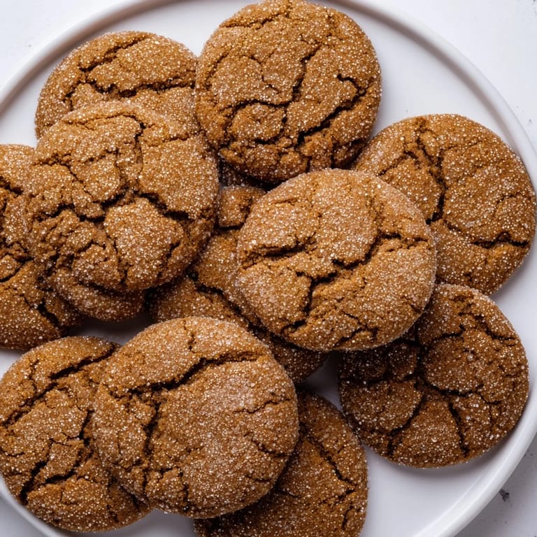 Deliciously spiced Chewy Molasses Ginger Cookies cooling on a wire rack, inviting and delightful.