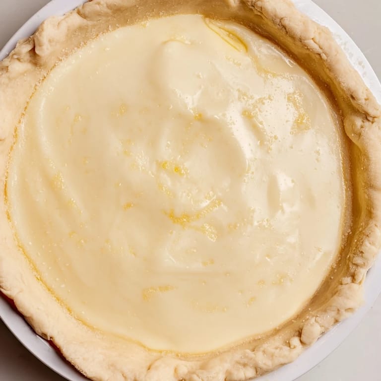 A cooling, elegant slice of Water Pie, showcasing a perfectly set filling within a flaky, golden crust, ready to enjoy.