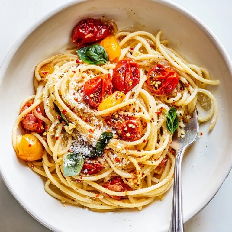 Delicious and easy, this Lazy-Girl Pasta features perfectly cooked pasta with a rich tomato sauce.