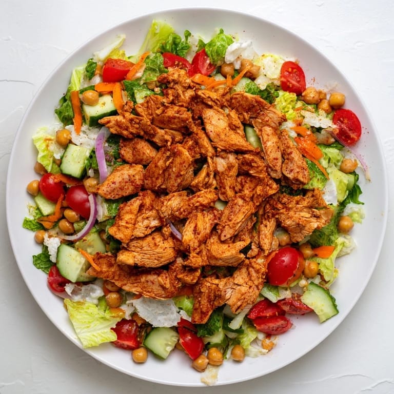 This easy Chicken Salad with Budget-Friendly Cuts and Fresh Veggies features juicy roasted chicken and crunchy vegetables.