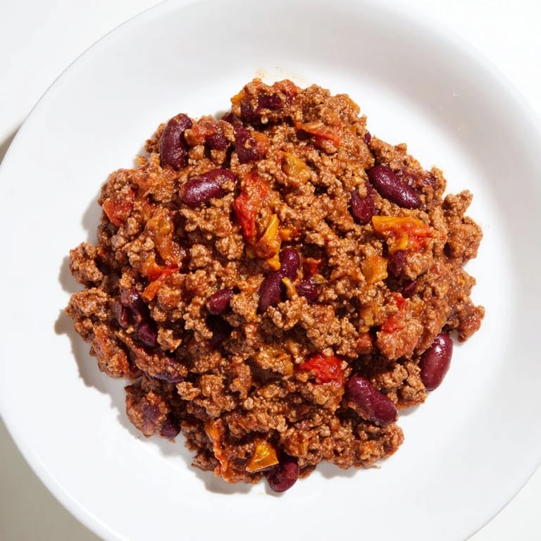 Delicious, homemade The Secret 4-Ingredient Chili simmering gently in a slow cooker, perfect for a cold evening.