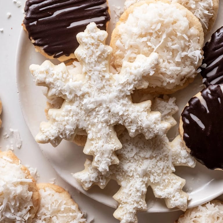 This Snowflake Dessert Board features a stunning array of winter-themed treats, ready to serve!