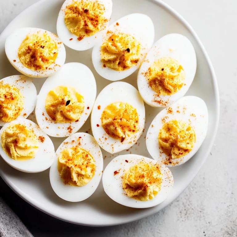 Vibrant brunch board showcasing hard-boiled eggs with everything bagel seasoning alongside fresh crudités.