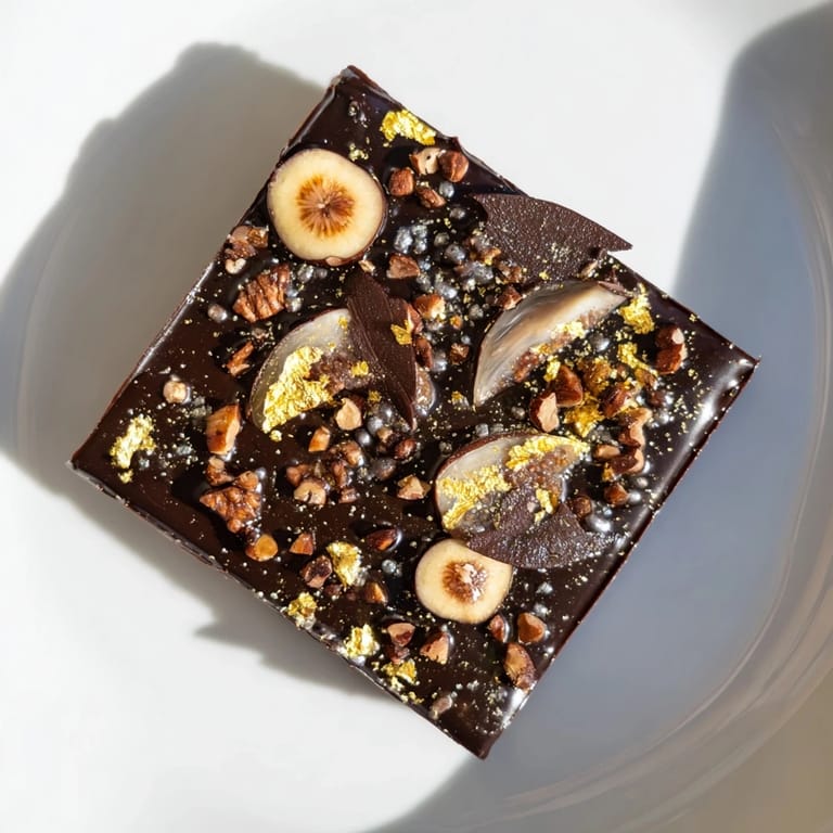 Rich dark chocolate and fig chunks create an appealing contrast in this Midnight Mosaic dessert.