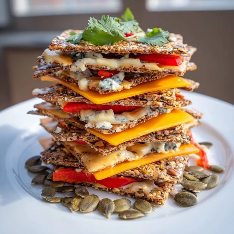 Savory The Southwest Mesa photo: a playful appetizer with cheese, crackers, and toasted pumpkin seeds.