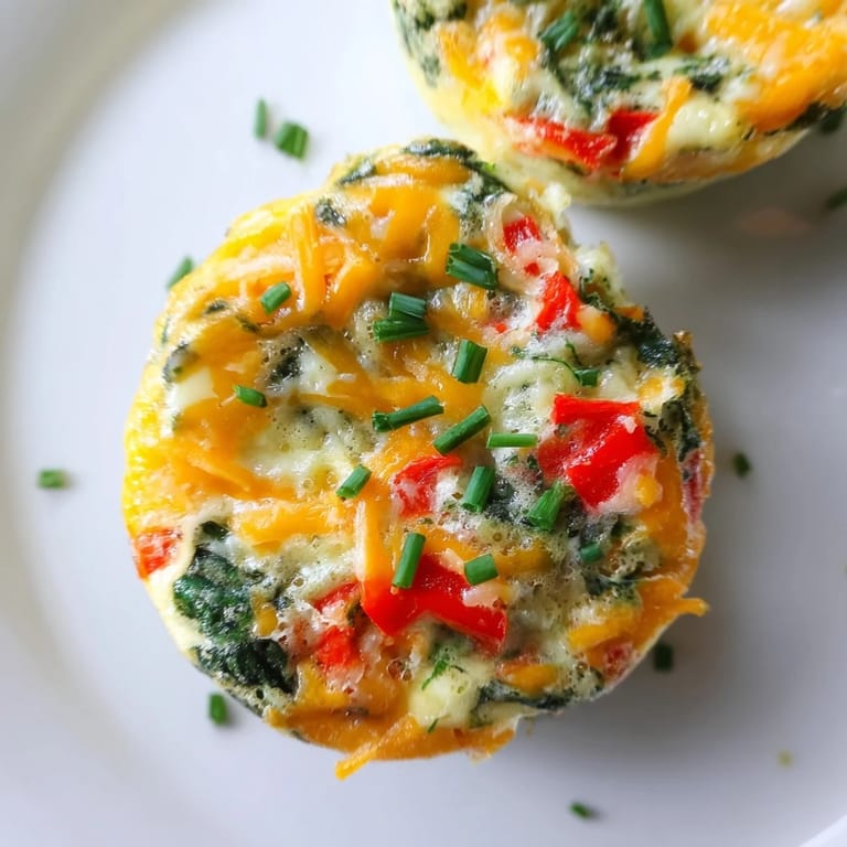 A muffin tin full of fresh, savory Mini Crustless Quiches, perfect for breakfast or brunch.