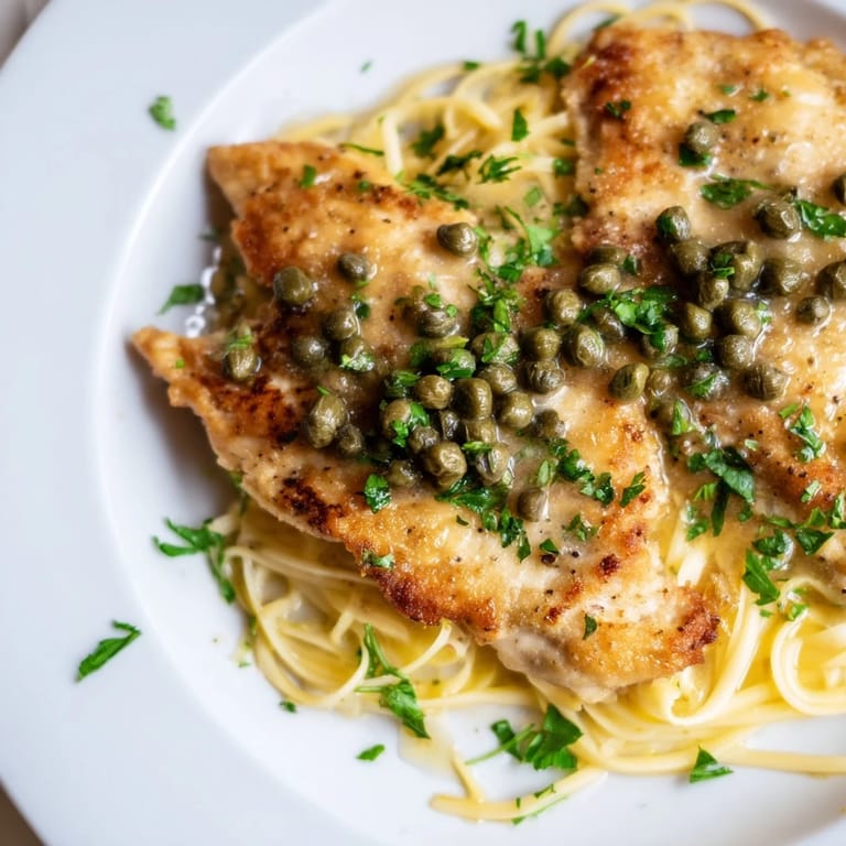 This delicious Quick Chicken Piccata Pasta features tender chicken, zesty lemon, and flavorful pasta noodles.