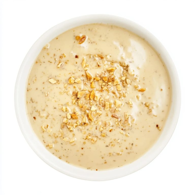 A close-up of vibrant Indonesian Satay Sauce, showing peanut butter's texture and lime fragrance.