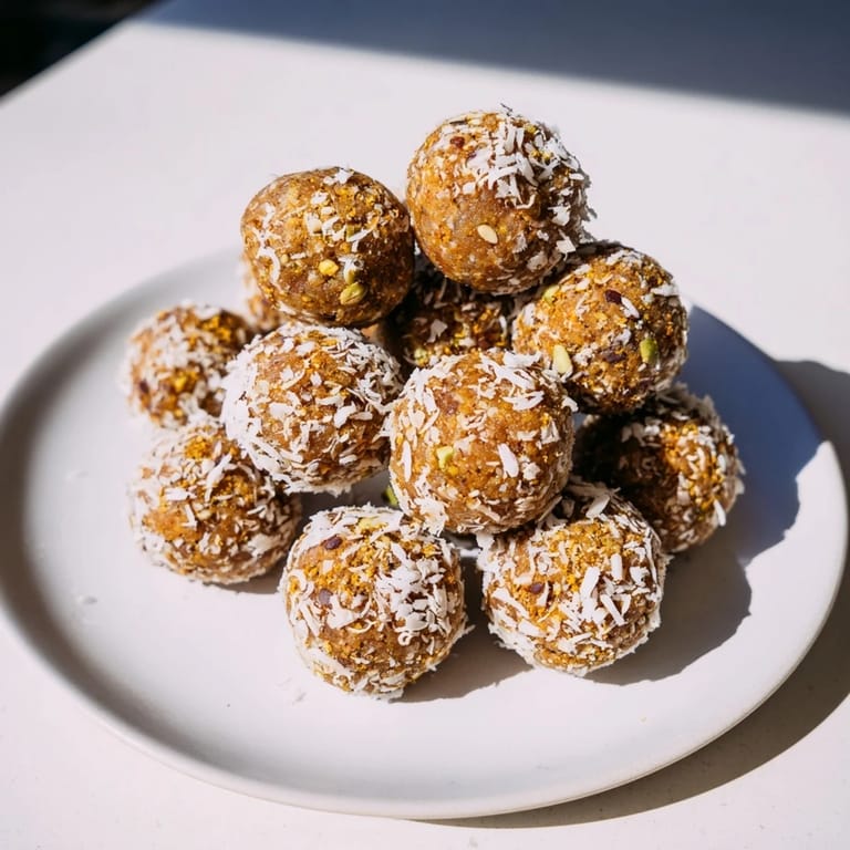 Deliciously spiced Ginger Turmeric Energy Balls, showcasing wholesome ingredients for natural energy.