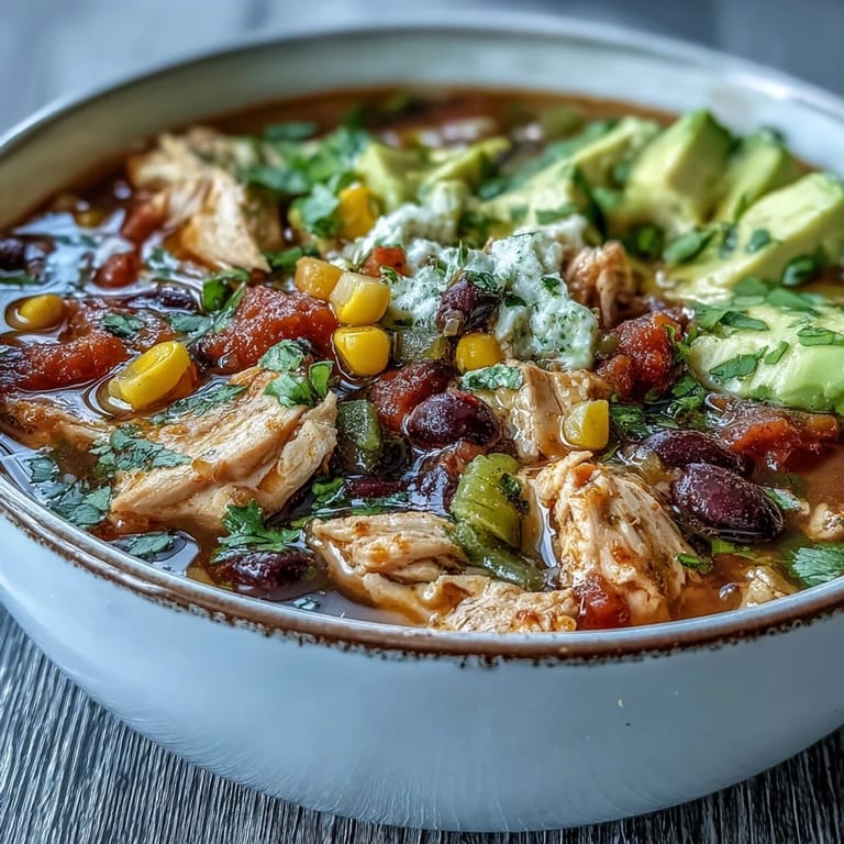Southwestern Turkey Soup simmering in a pot, garnished with fresh lime wedges and cilantro.