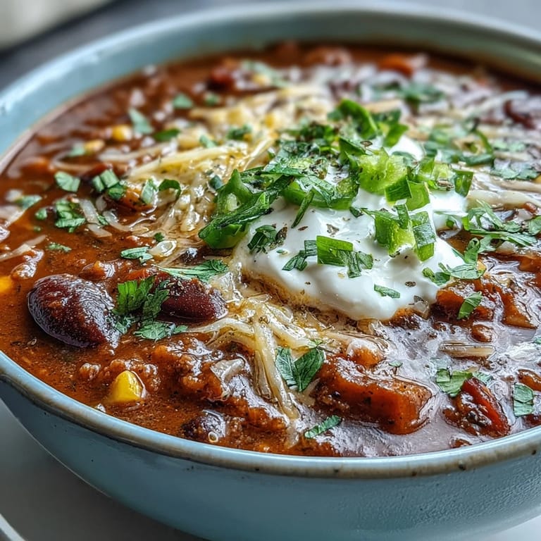 A close-up of a steaming bowl of Taco Soup, garnished with crushed tortilla chips, fresh cilantro, and lime wedges.